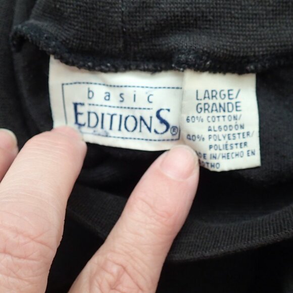 Black Women's Turtleneck Size Large Basic Editions - Picture 2 of 6
